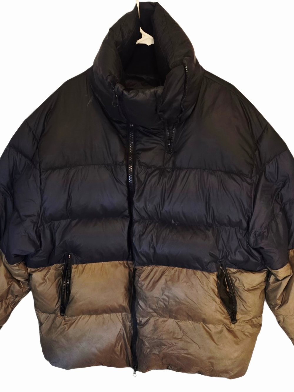 Public School New York PSNY Men’s M Down Puffer Jacket Navy Olive Colorblock